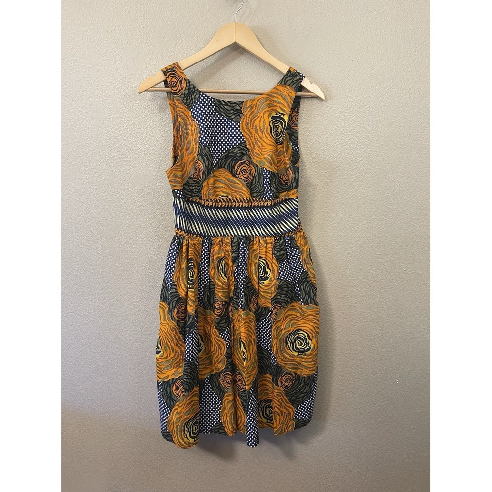 Anthropologie Mille Collines Moonrise Cotton Dress Abstract Maximalist Sz 6 EUC - Picture 1 of 12